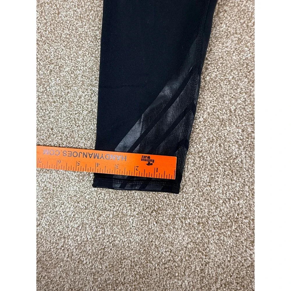 Alo Yoga Womens High Waist Black Chevron Stripe Glossy Leggings Small S Gym Yoga